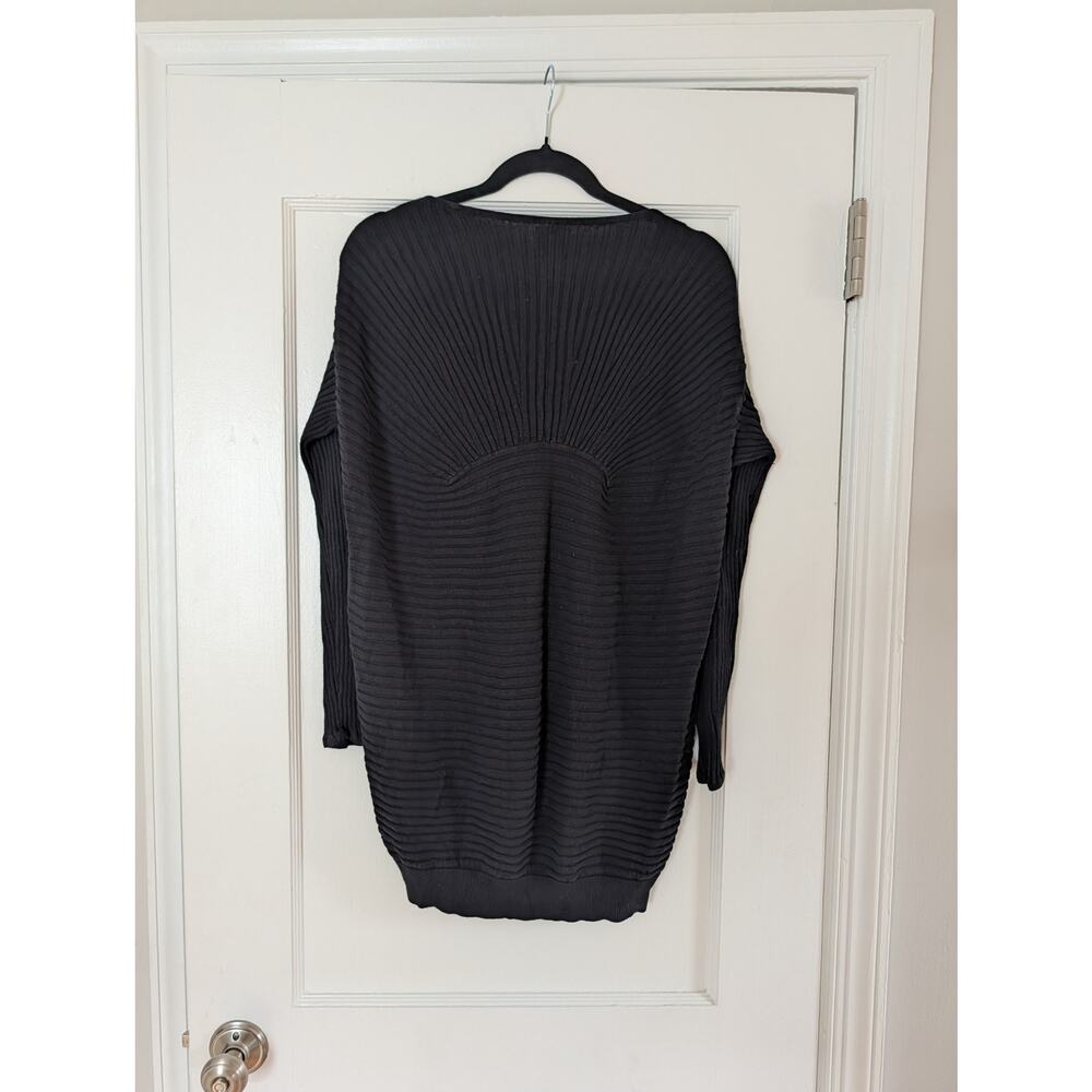 PLANET by Lauren G Ribbed Pima Cotton Blend Oversized Sweater One Size Fits All - Picture 3 of 3